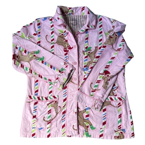 Nick & Nora Sock Monkey Flannel  Pajamas - Picture 1 of 7
